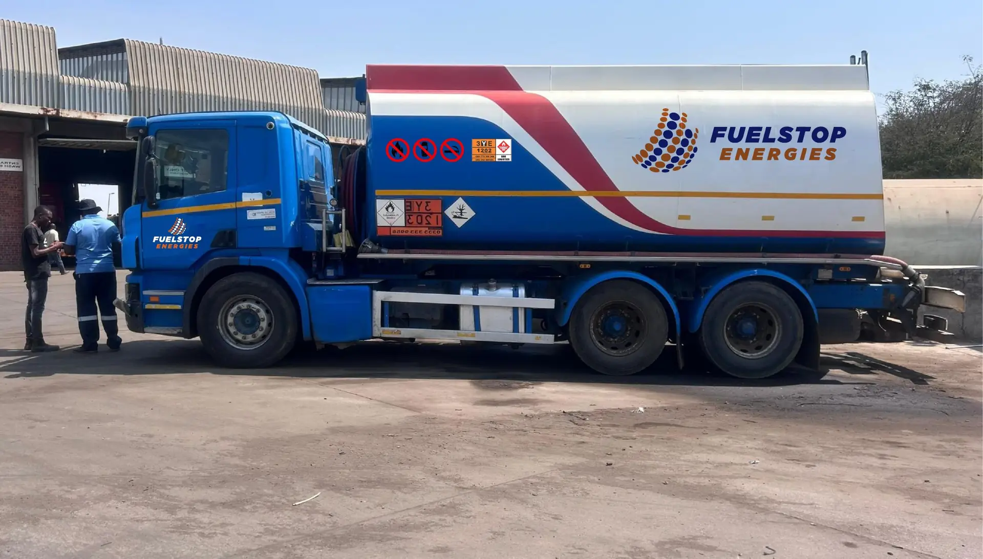 Fuelstop Energies branded tanker at the depot